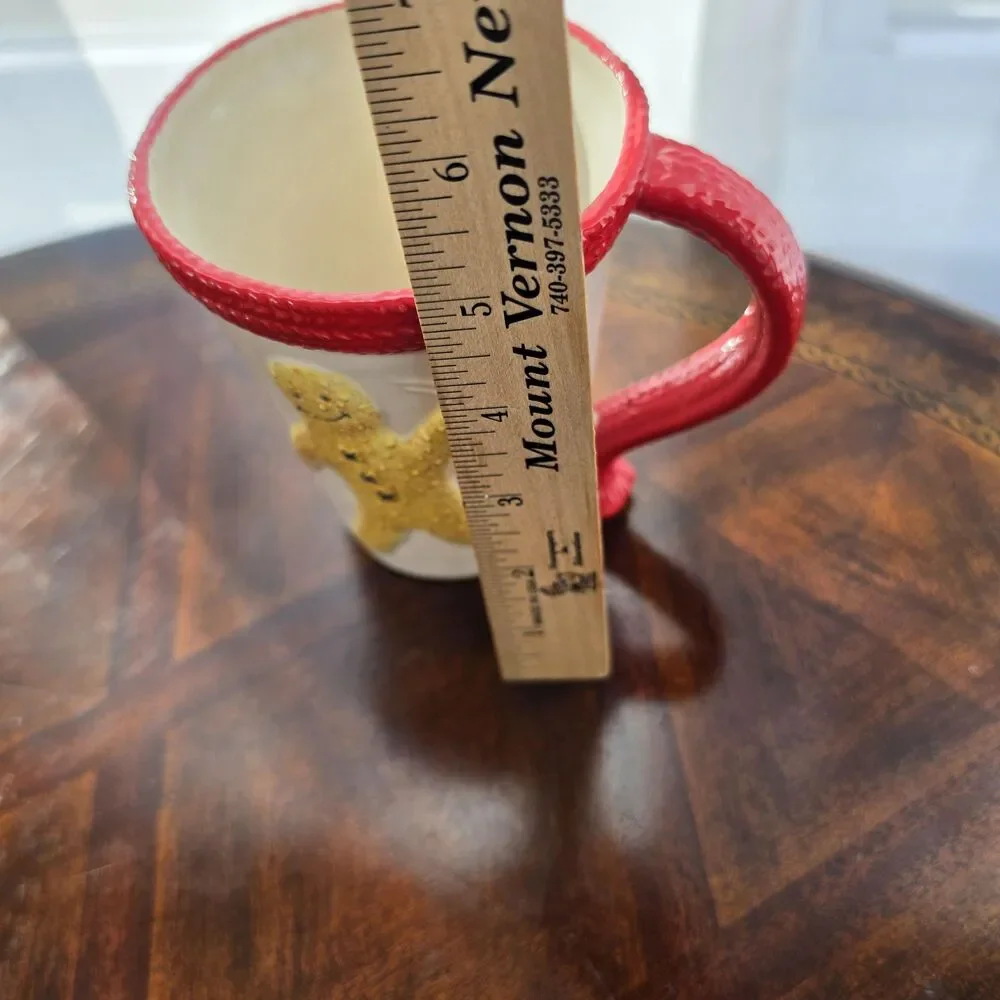 Vintage Russ Berrie & Co. Christmas Mug | 3D Gingerbread Man, Knit Rim